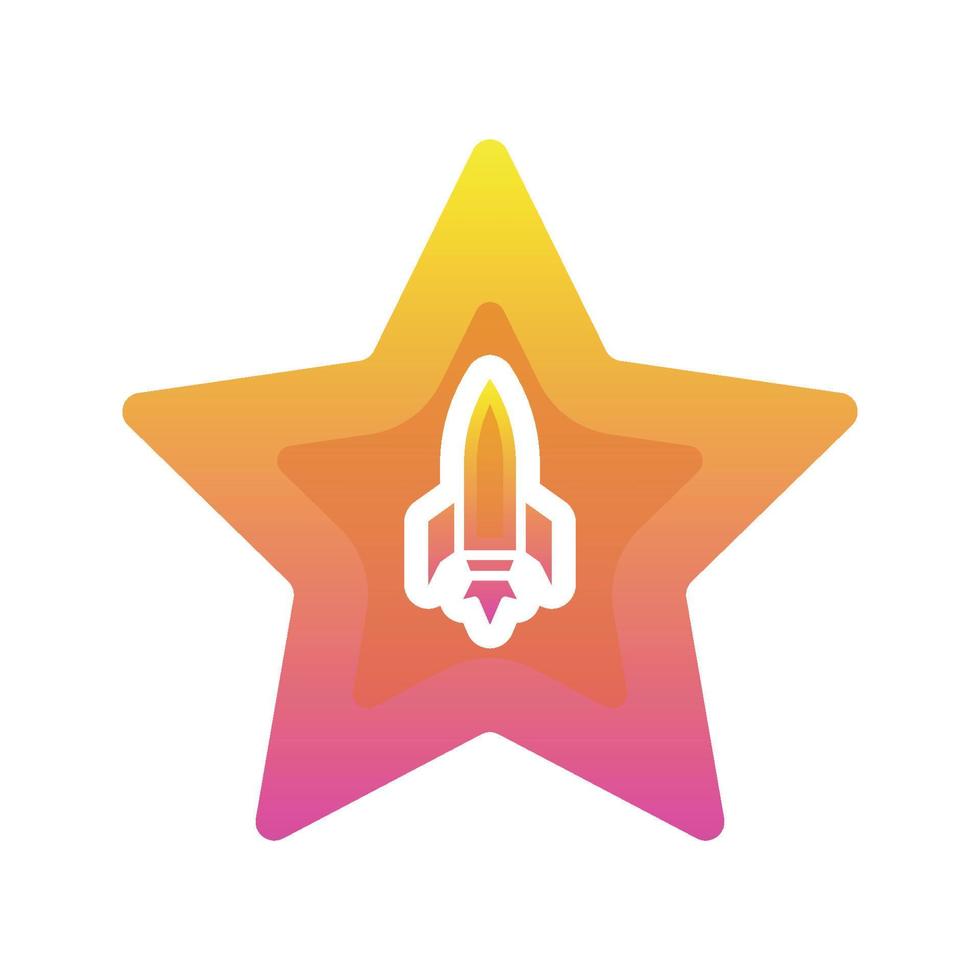 rocket star logotyp gradient designmall ikonelement vektor