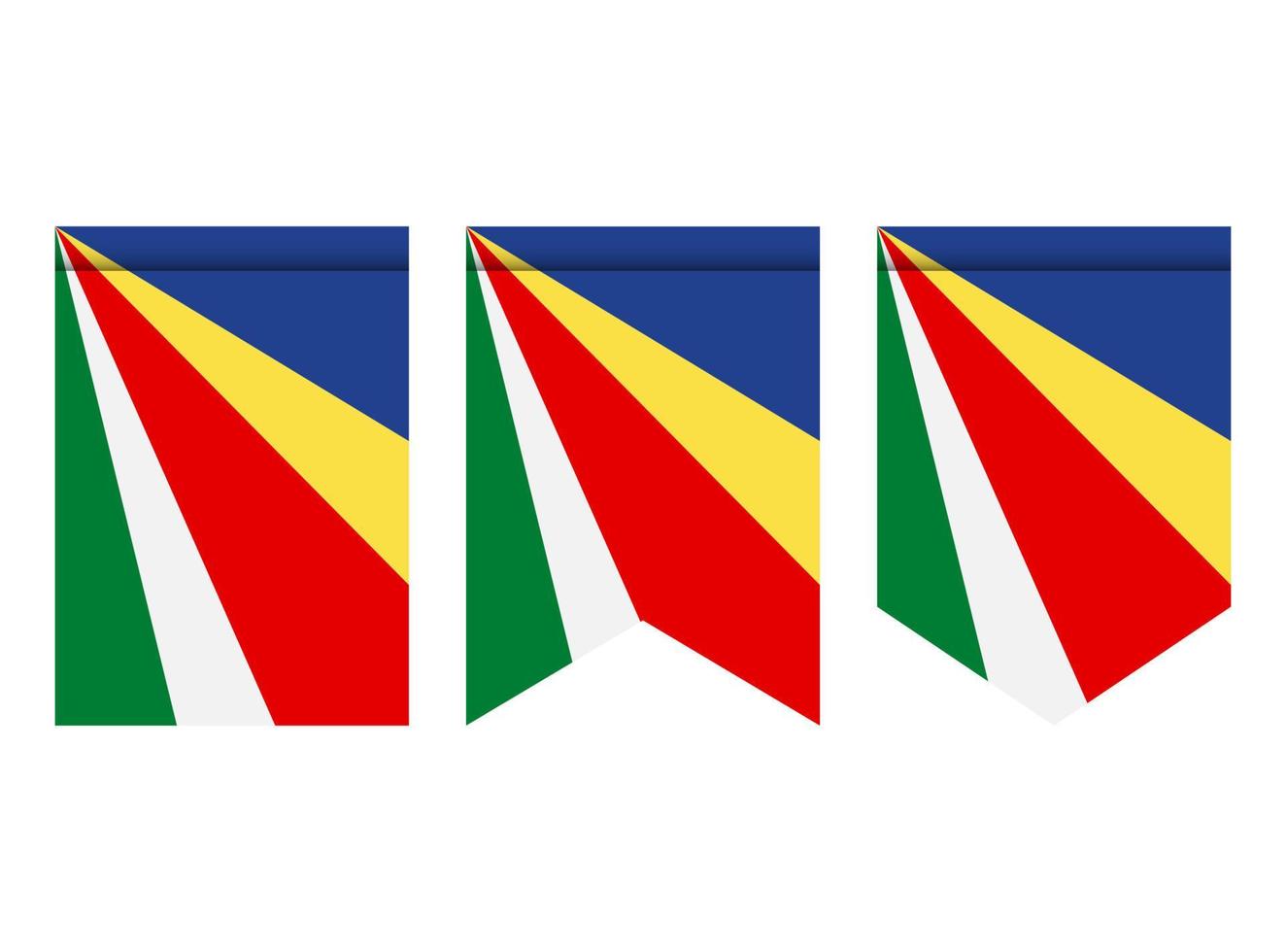 Seychellerna flagga eller vimpel isolerad på vit bakgrund. vimpel flagga icon.flag eller vimpel isolerad på vit bakgrund. vimpel flaggikon. vektor