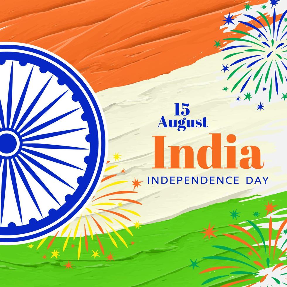 glücklicher unabhängigkeitstag von indien hintergrund. 15. August vektor