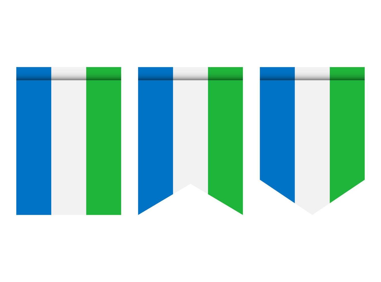Sierra Leone Flagge oder Wimpel isoliert auf weißem Hintergrund. Wimpel Flaggensymbol. vektor