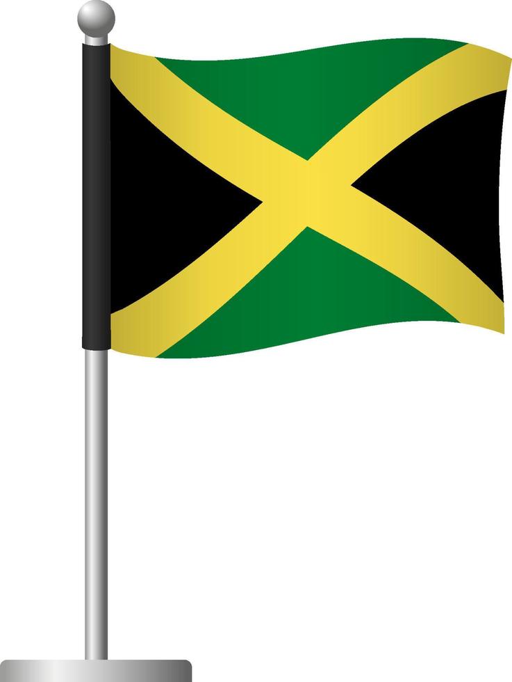 Jamaica flagga på pole ikonen vektor