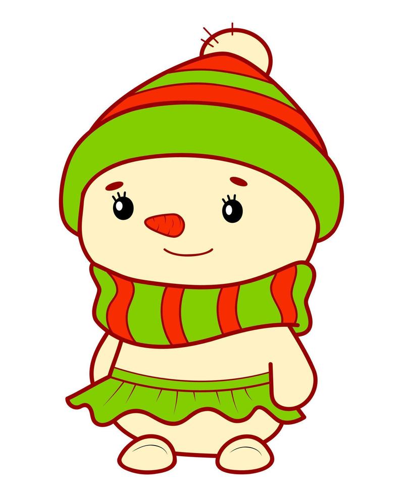 weihnachtskarikaturen clipart. Schneemann-Clipart-Vektorillustration vektor