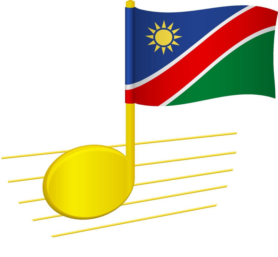 Namibia-Flagge und Musiknote vektor