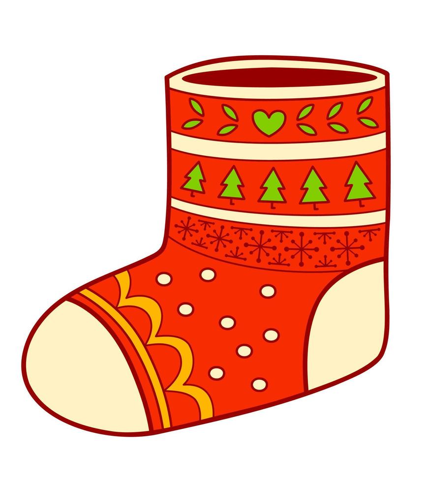 weihnachtskarikaturen clipart. Socken-Clipart-Vektor-Illustration vektor