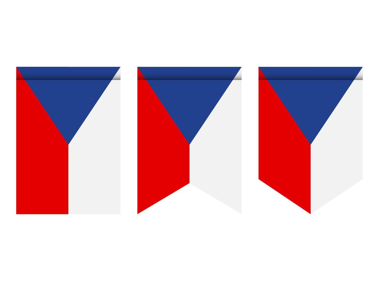 tjeckiska republikens flagga eller vimpel isolerad på vit bakgrund. vimpel flaggikon. vektor
