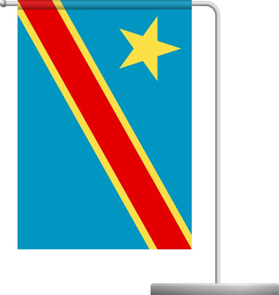 Flagge der Demokratischen Republik Kongo auf der Stangenikone vektor