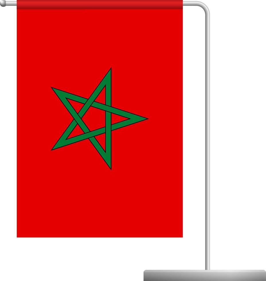 Marokko-Flagge auf dem Pol-Symbol vektor