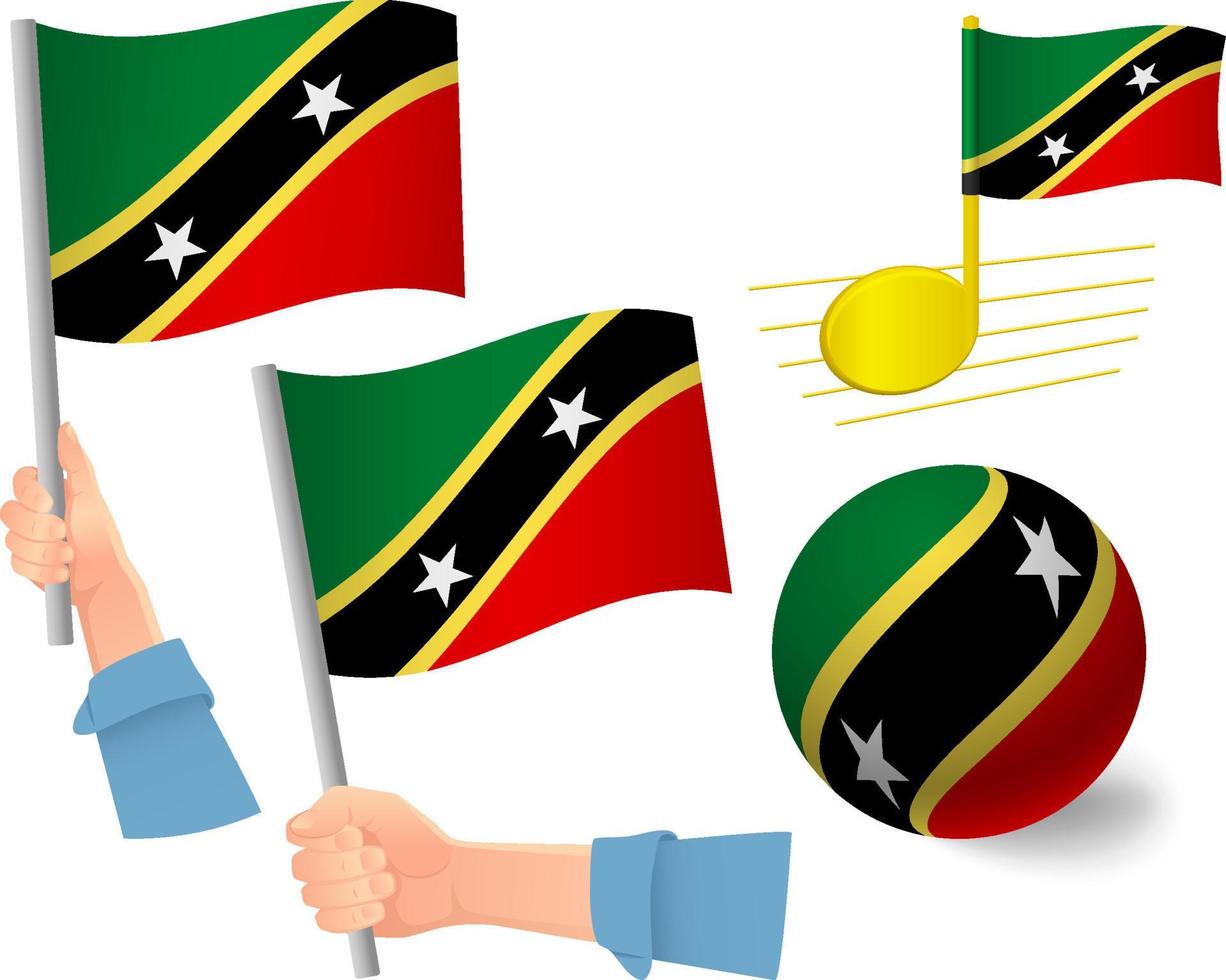 St. Kitts und Nevis-Flaggen-Icon-Set vektor