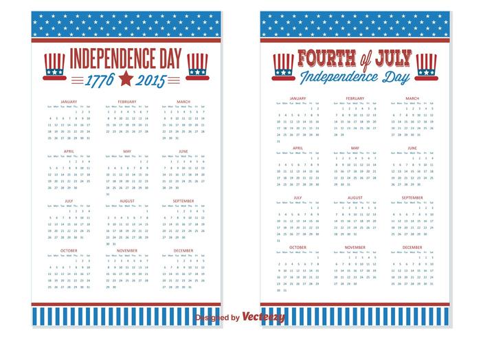 2015/2016 Unabhängigkeitstag Kalender vektor