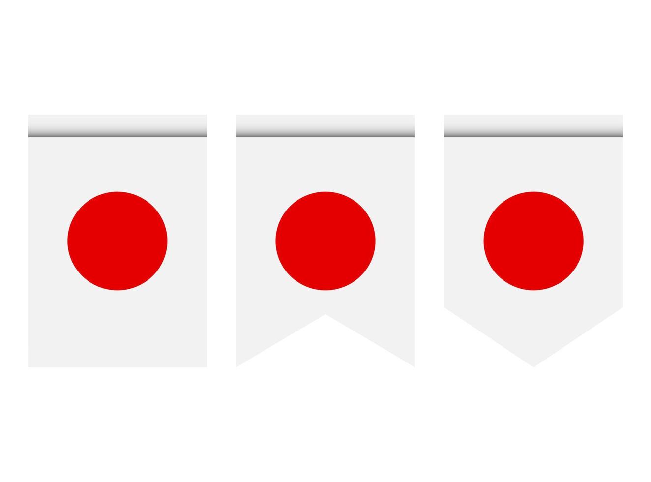 japanische Flagge oder Wimpel isoliert auf weißem Hintergrund. Wimpel Flaggensymbol. vektor