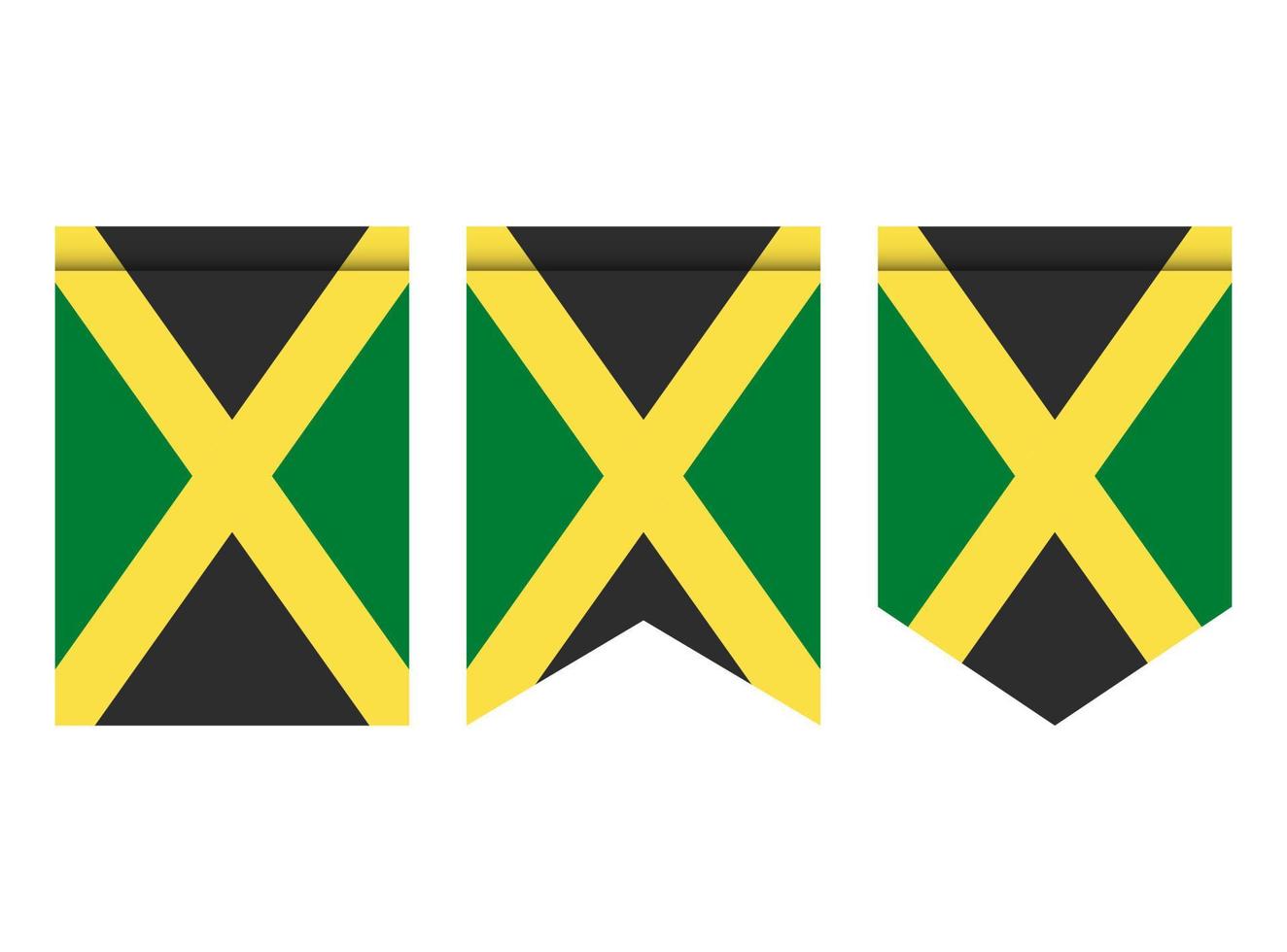 Jamaika-Flagge oder Wimpel isoliert auf weißem Hintergrund. Wimpel Flaggensymbol. vektor