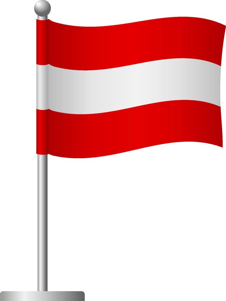 Österreich-Flagge auf dem Pol-Symbol vektor