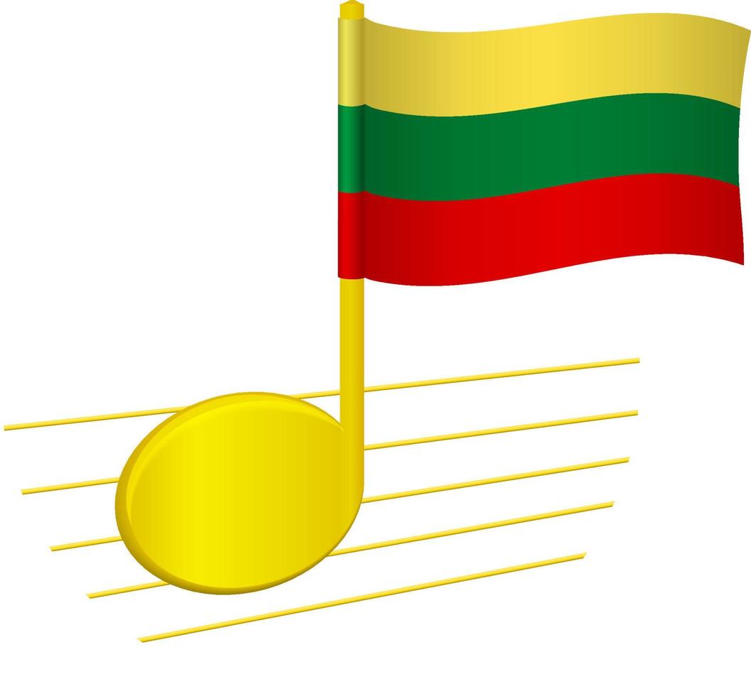 Litauens flagga och musiknot vektor