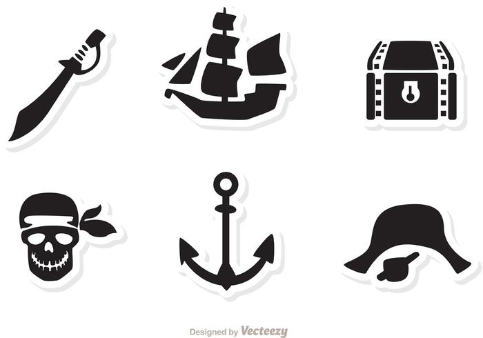 Piratkopiera svarta ikoner vektorer