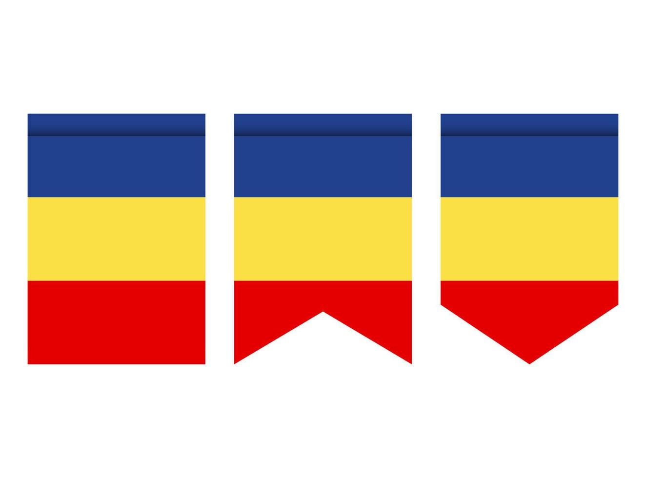 Rumänien-Flagge oder Wimpel isoliert auf weißem Hintergrund. Wimpel Flaggensymbol. vektor
