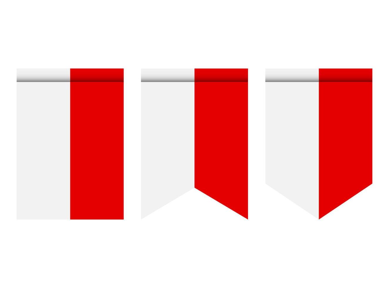 Monaco-Flagge oder Wimpel isoliert auf weißem Hintergrund. Wimpel Flaggensymbol. vektor