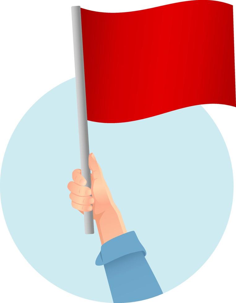 röd flagga i hand-ikonen vektor
