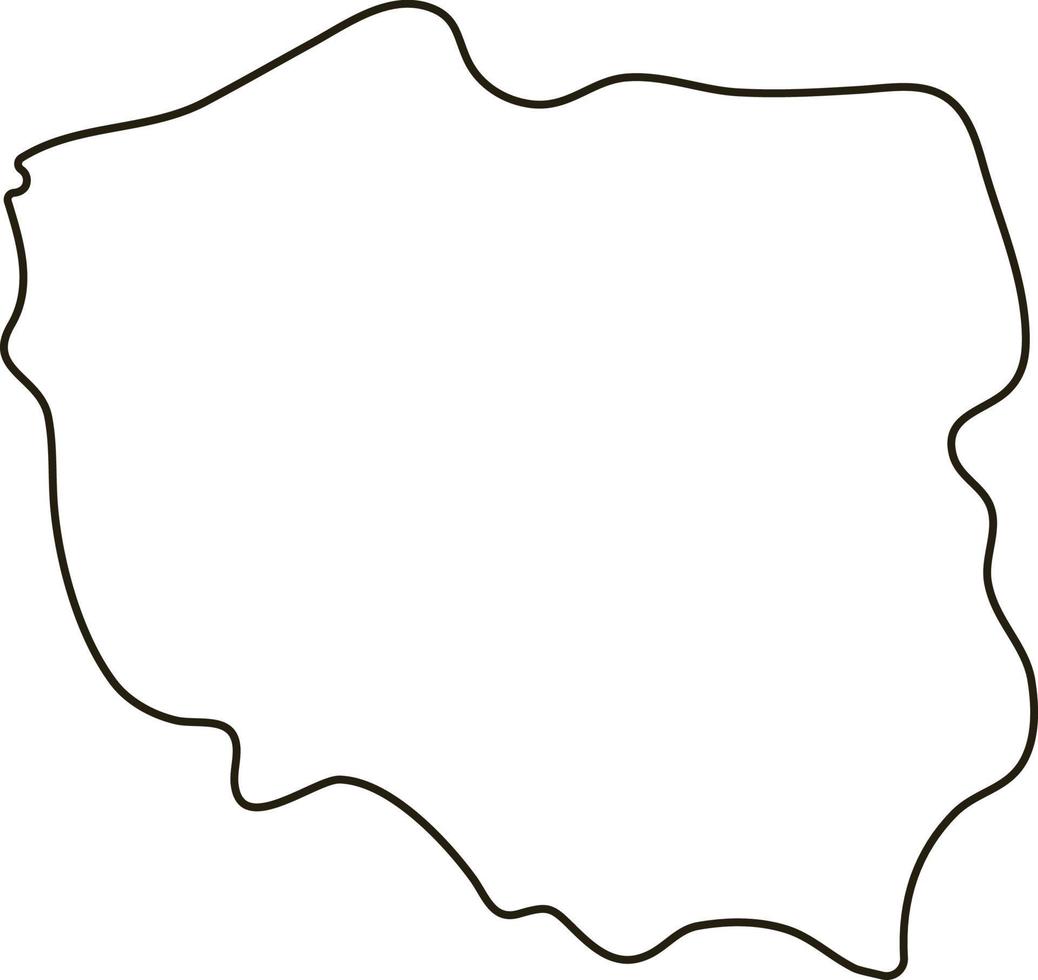 karta över Polen. enkel kontur karta vektorillustration vektor