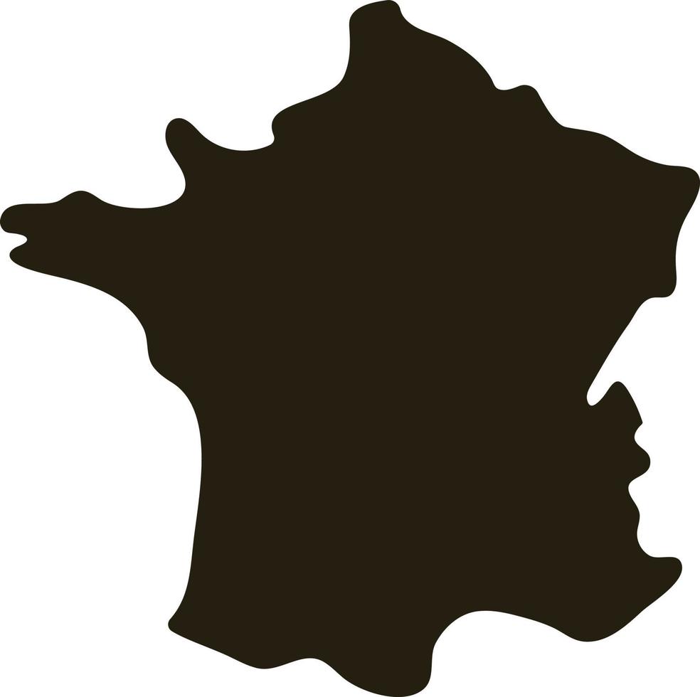 Karte von Frankreich. solide einfache Silhouette Kartenvektorillustration vektor