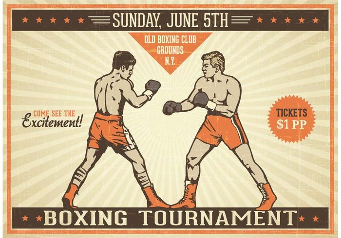 Gratis Boxing Vintage Vector Poster