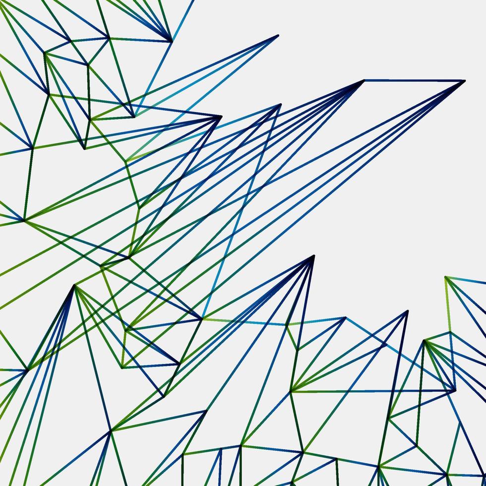 abstraktes grünes Ende blaue Techno-Linien Hintergrund, geometrisches Technologie-Netzwerkmuster. vektor