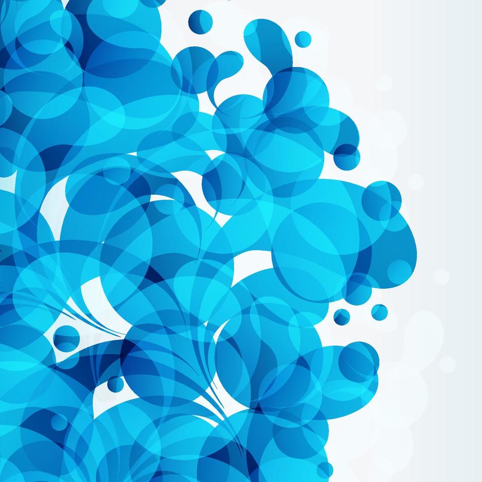 stänk vatten droppar, blå bakgrund, vektor aqua design illustration.