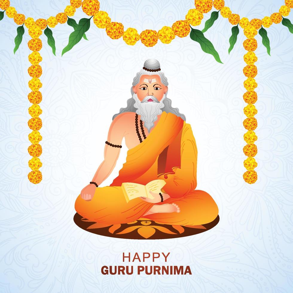 guru purnima festival gefeiert im indischen feiertagshintergrund vektor