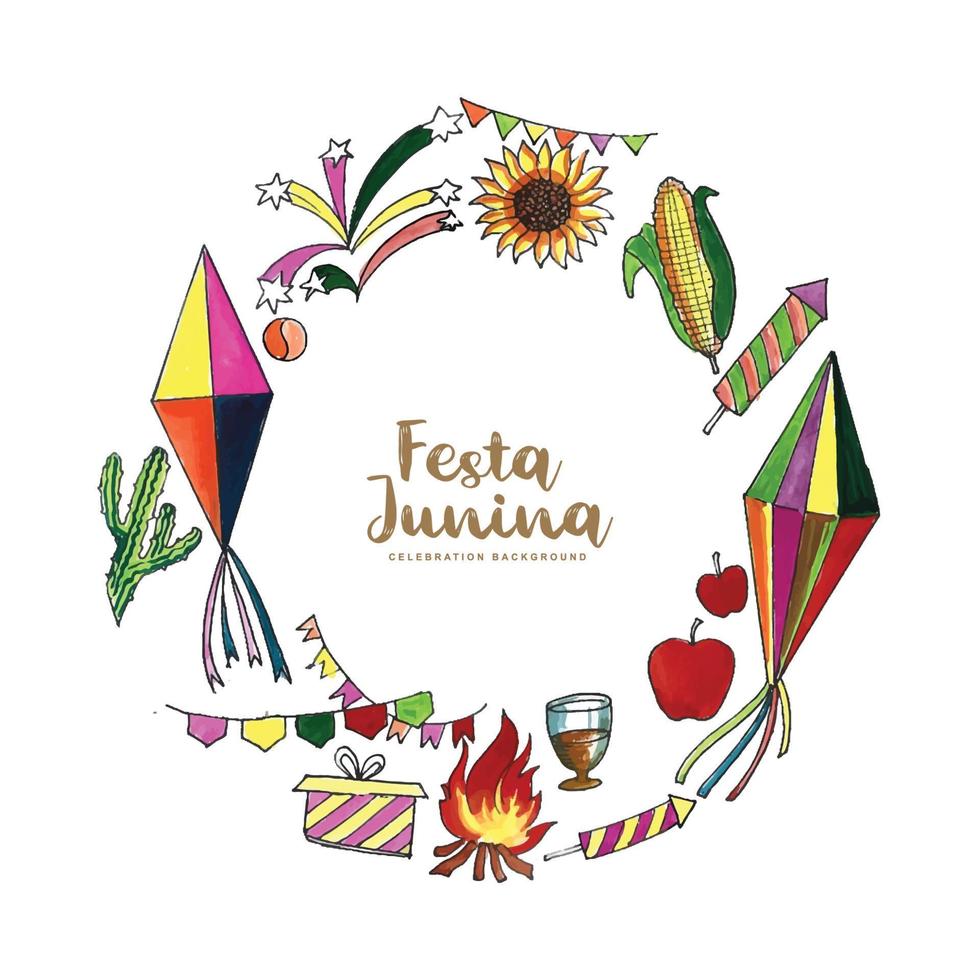 festa junina brasilien event feier schöner kartenhintergrund vektor