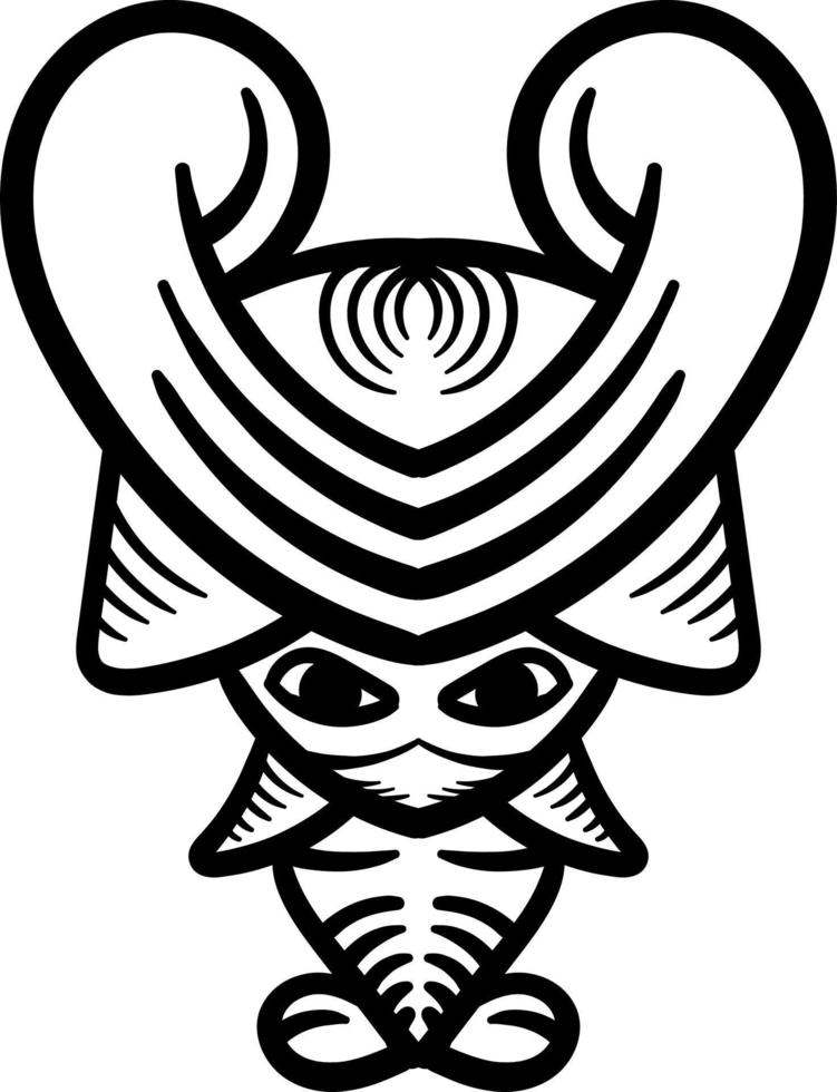 maskottchenmonster handgezeichnetes linienkunstlogo vektor