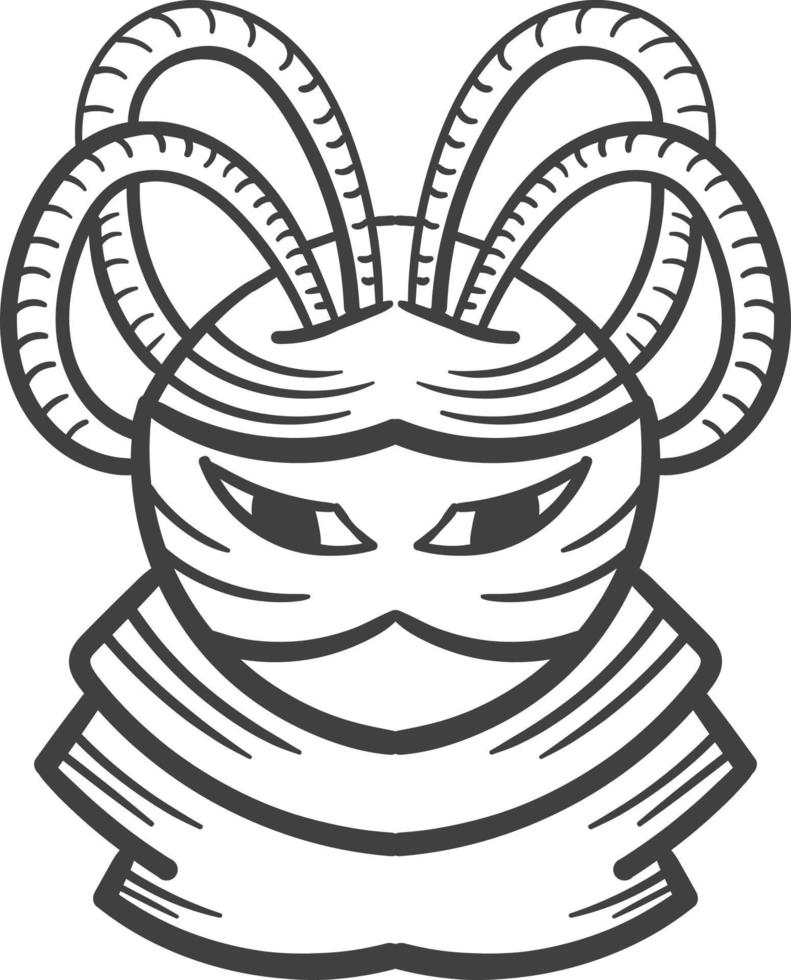 maskot monster handritad linjekonst logotyp vektor