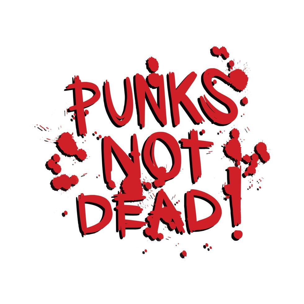 punks not dead doodle illustration für aufkleber tattoo poster t-shirt design etc vektor