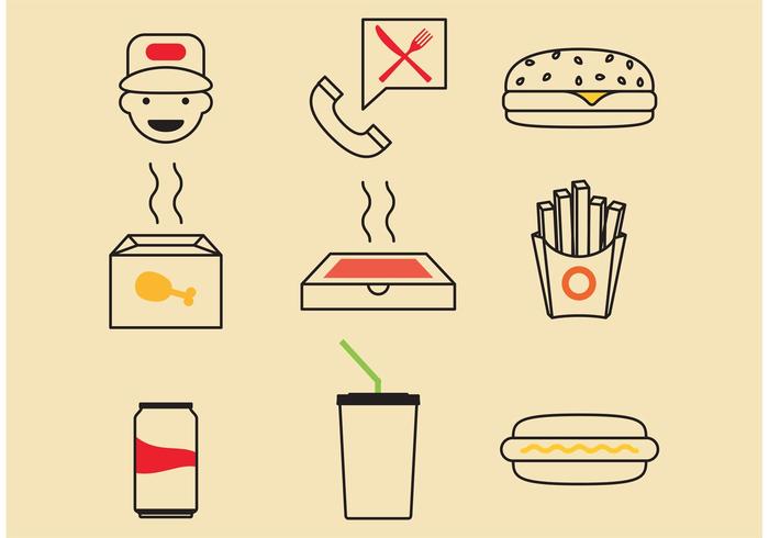 Fast Food Vektor Icons