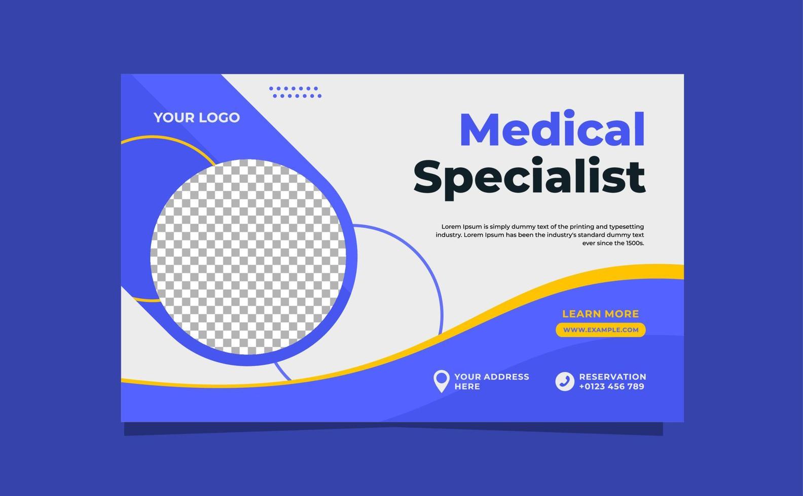 Web-Banner-Promotion-Vorlagendesign für medizinische Spezialisten vektor