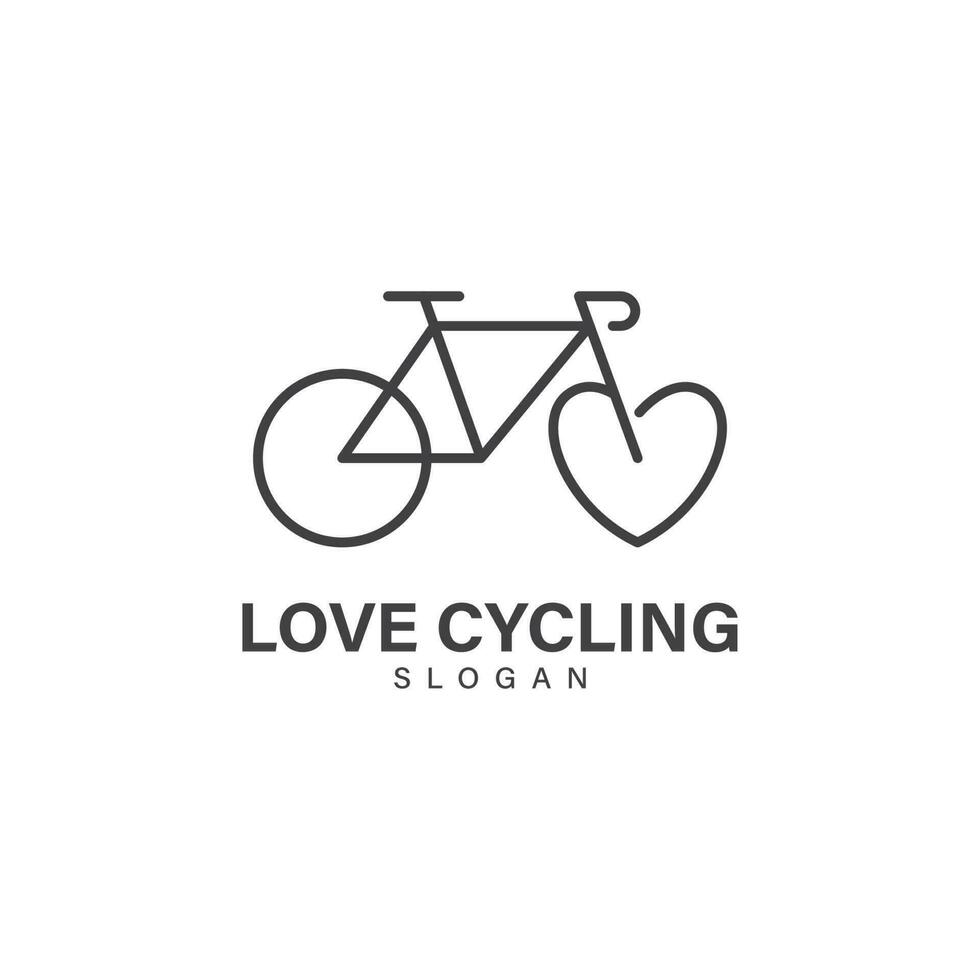 älskar cykling logotyp design vektor