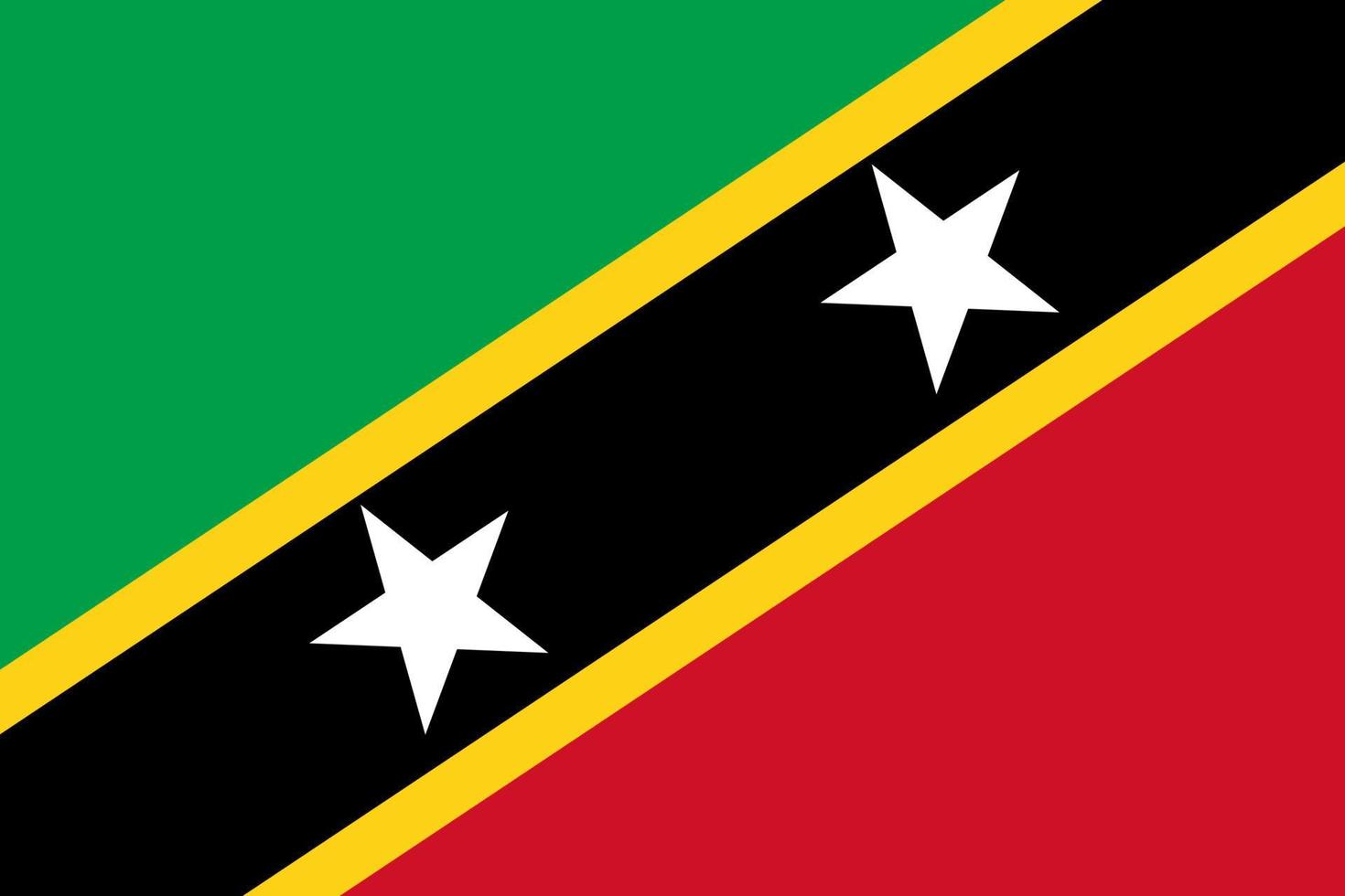 flache illustration der flagge von st. kitts und nevis vektor