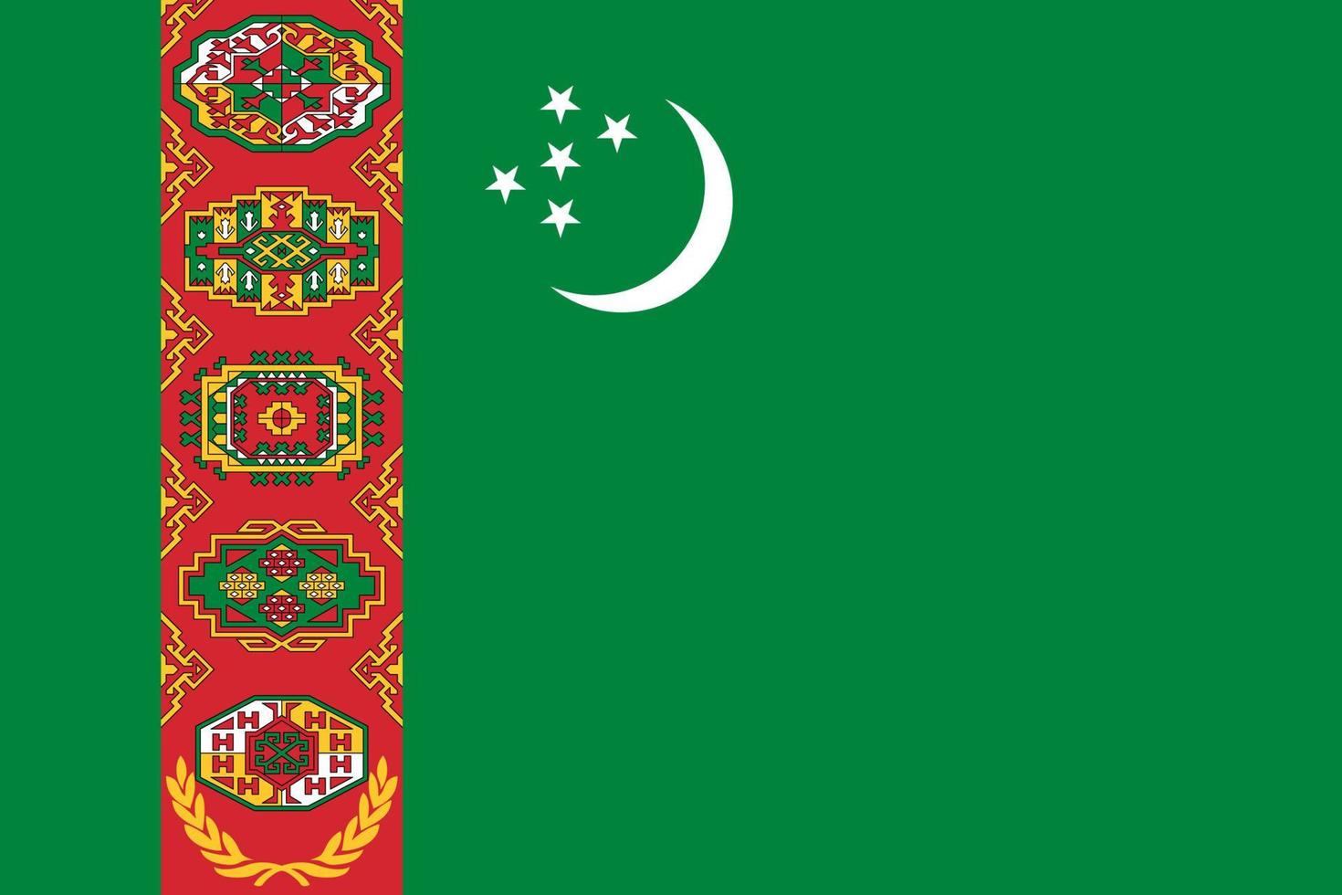 platt illustration av turkmenistan flagga vektor