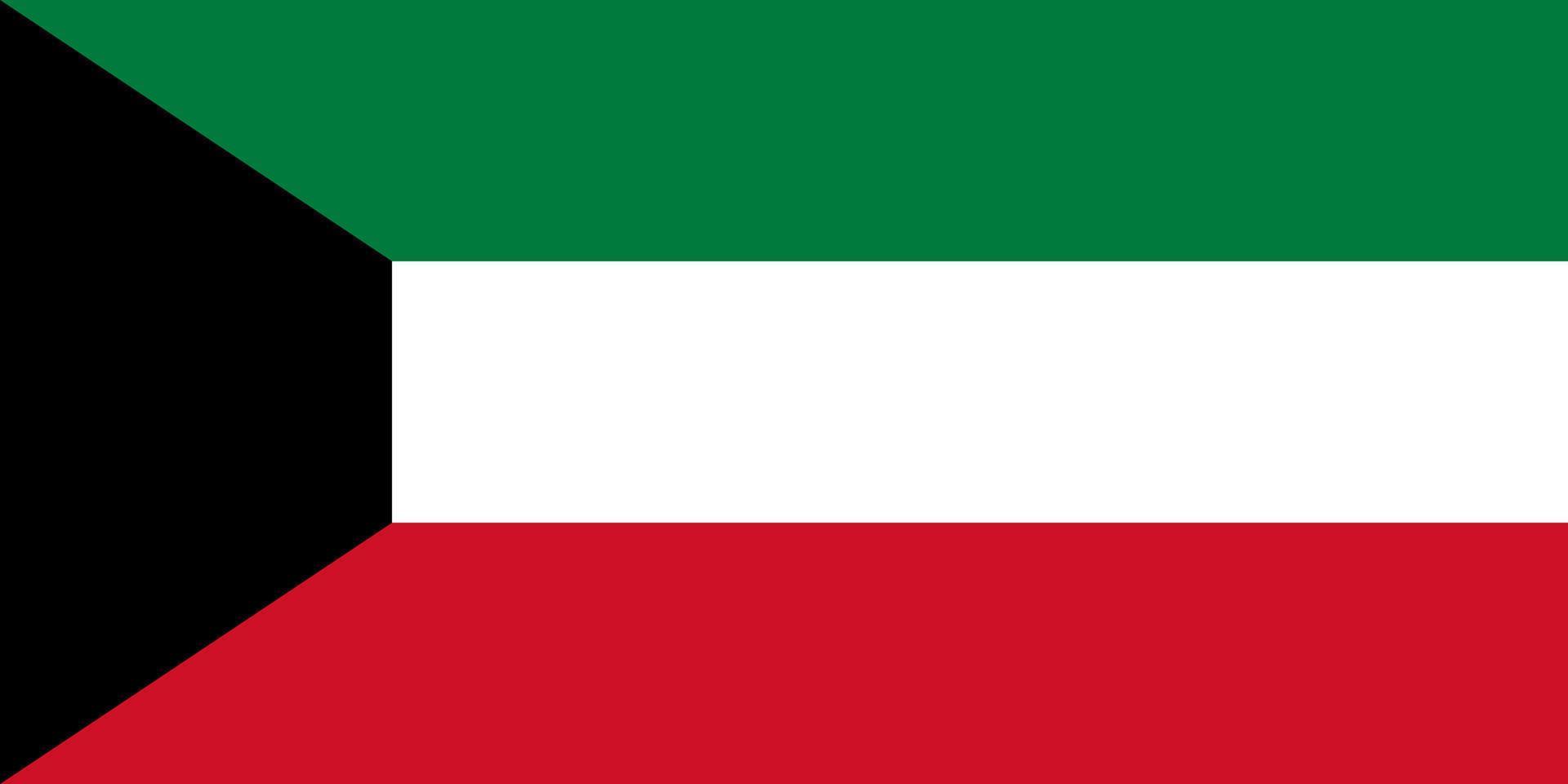 platt illustration av Kuwait flagga vektor