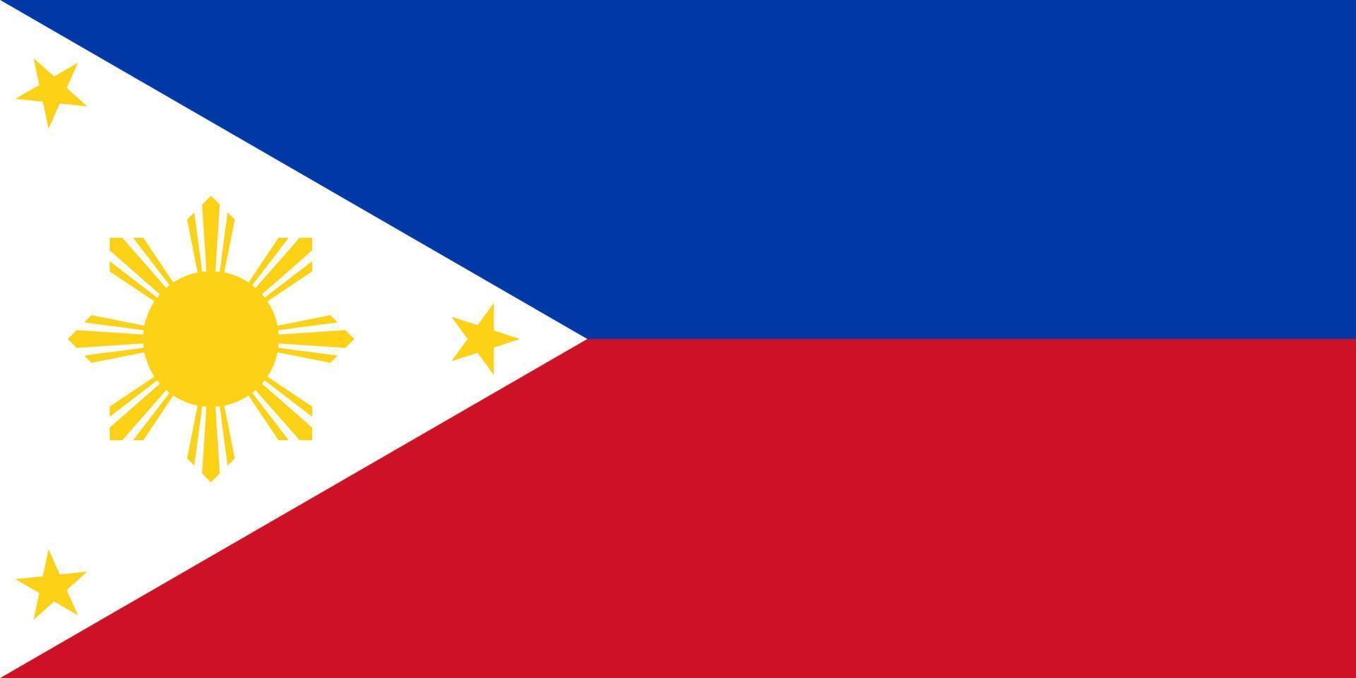 platt illustration av Filippinernas flagga vektor