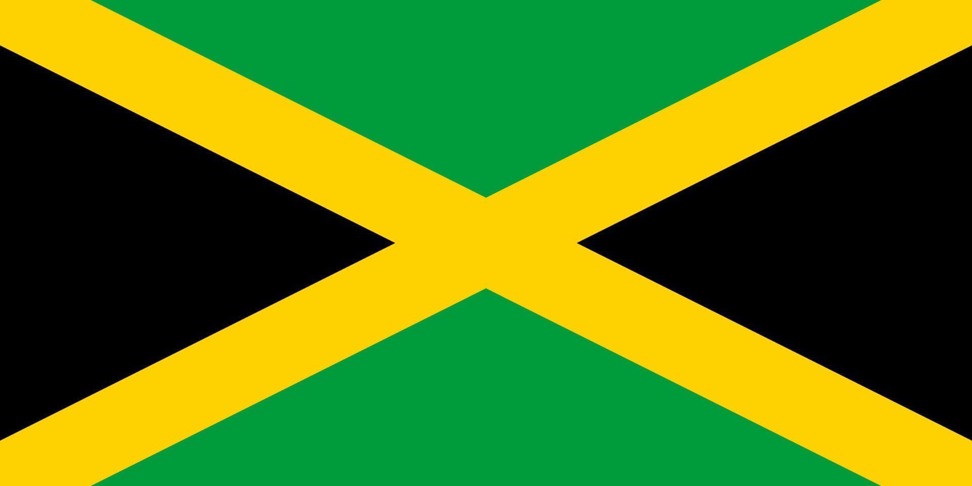 platt illustration av jamaica flagga vektor