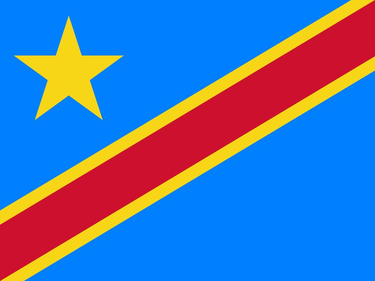 flache illustration der flagge der demokratischen republik kongo vektor