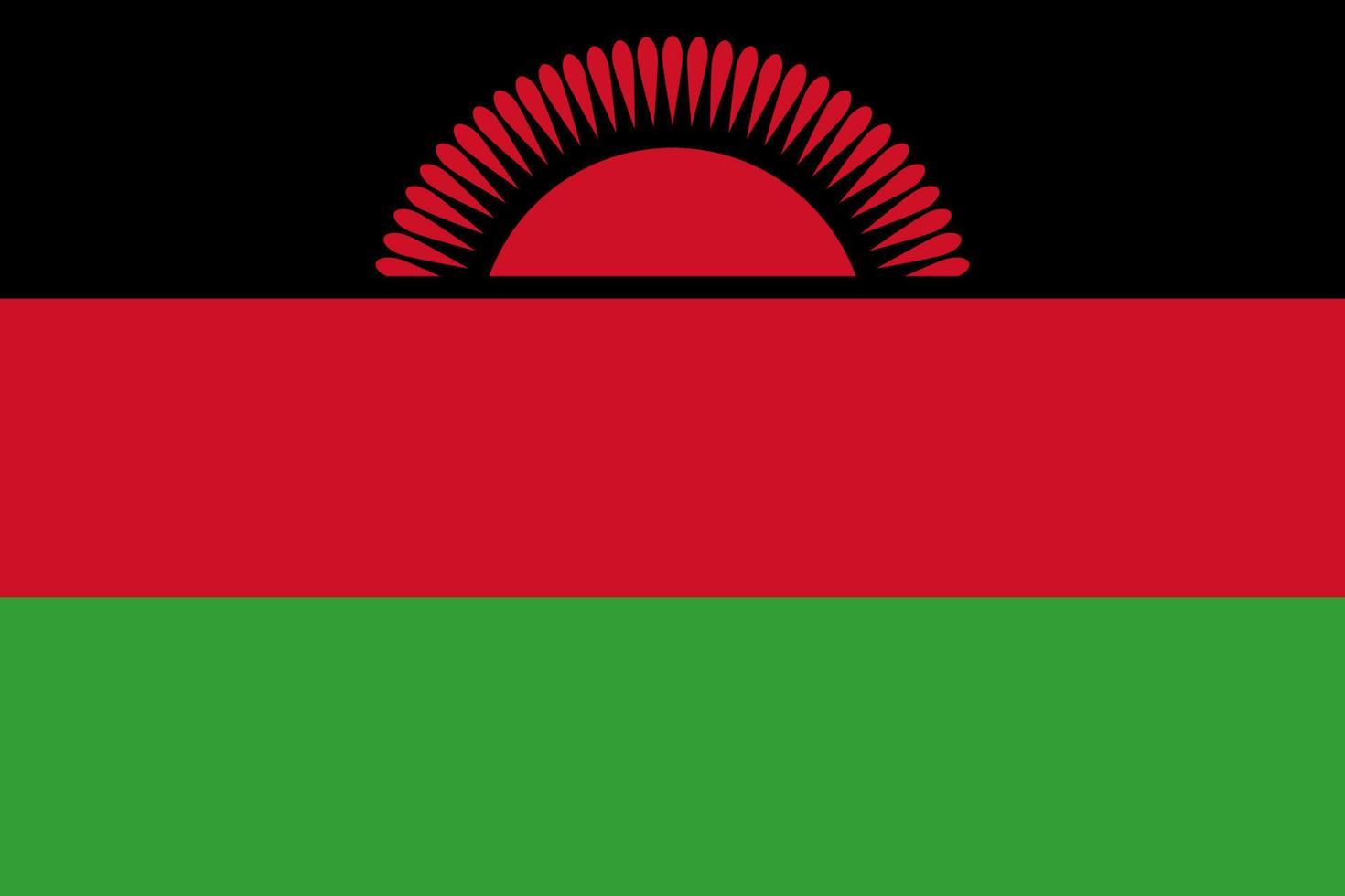 flache illustration der malawi-flagge vektor