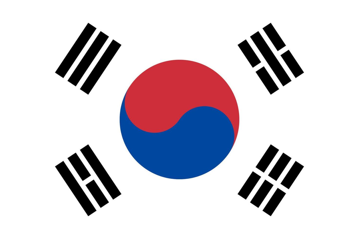 flache illustration der südkorea-flagge vektor