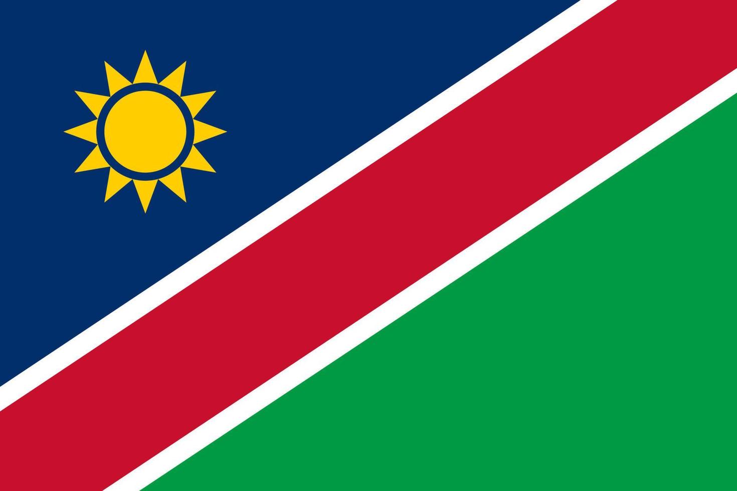 flache illustration der namibia-flagge vektor