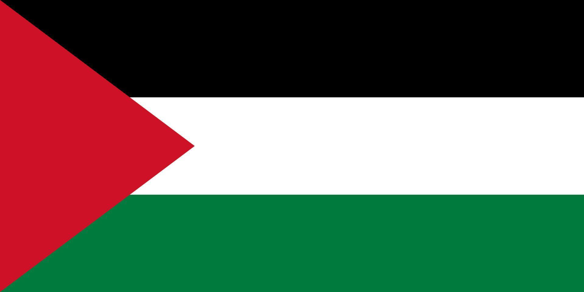 flache illustration der palästinensischen flagge vektor