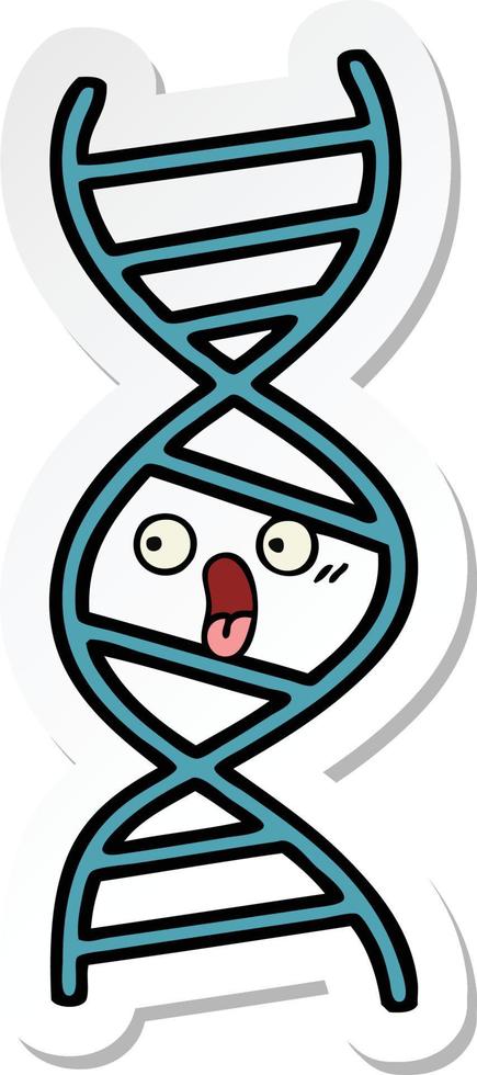 Aufkleber eines niedlichen Cartoon-DNA-Strangs vektor