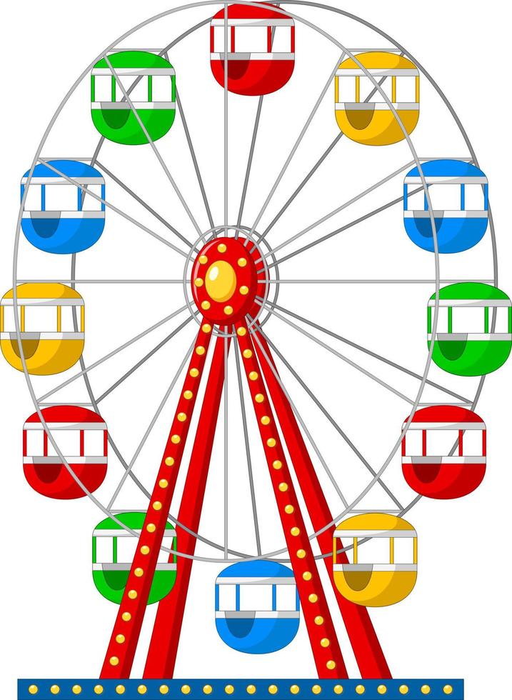 Riesenrad isoliert auf weißem Hintergrund vektor