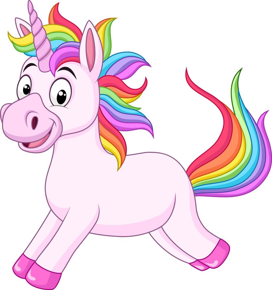 Cartoon-Regenbogen-Einhorn-Pferd vektor