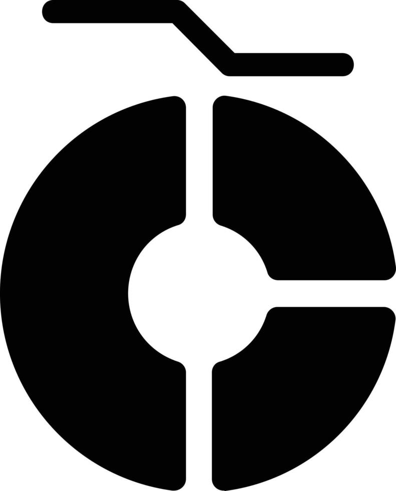 markiertes Donut-Diagramm-Glyphen-Symbol vektor