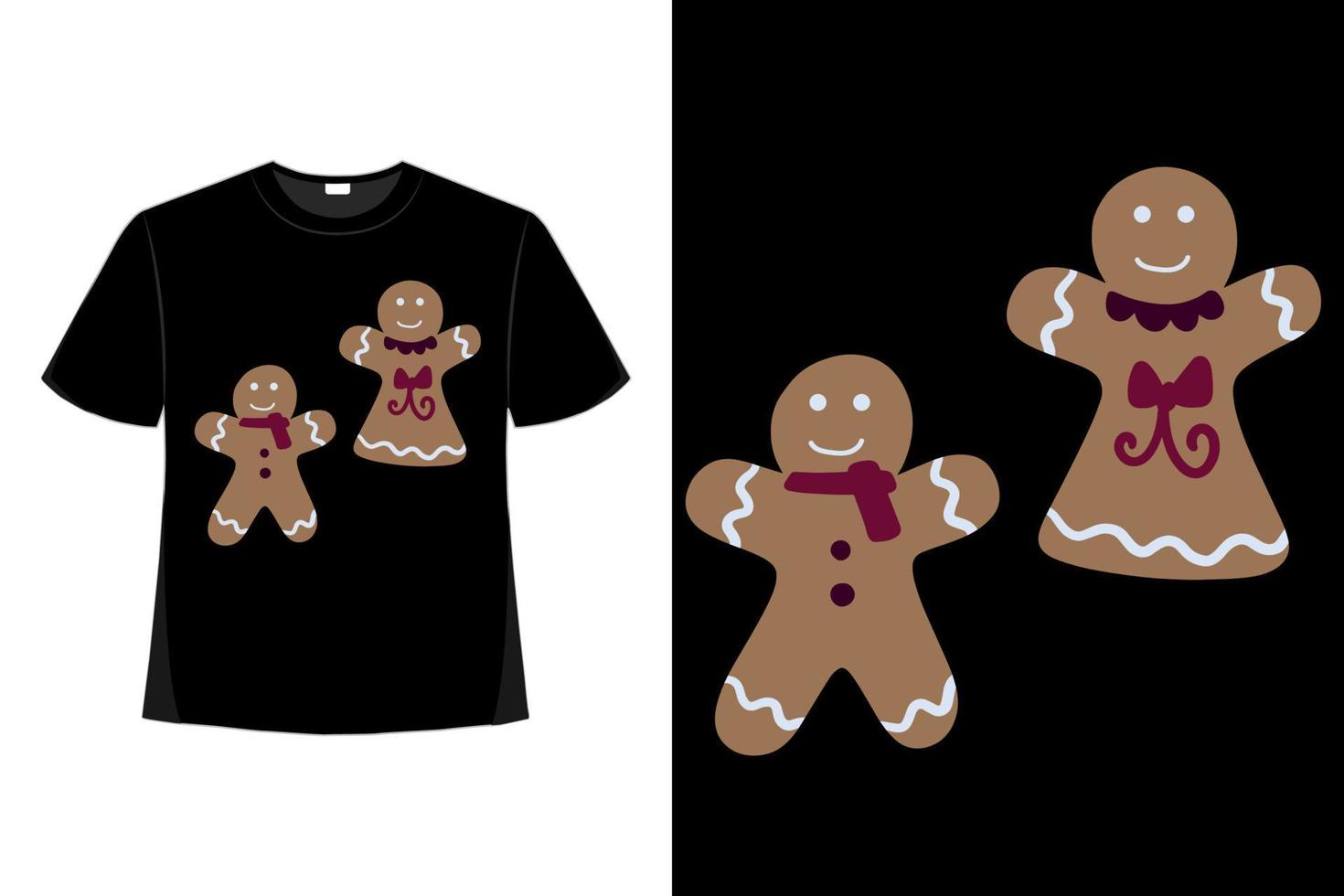 Herr. und mrs. Plätzchen Weihnachten Weihnachten T-Shirt-Design. Happy Christmas Day T-Shirt-Design gut für Kleidung, Grußkarten, Poster und Becherdesign. vektor