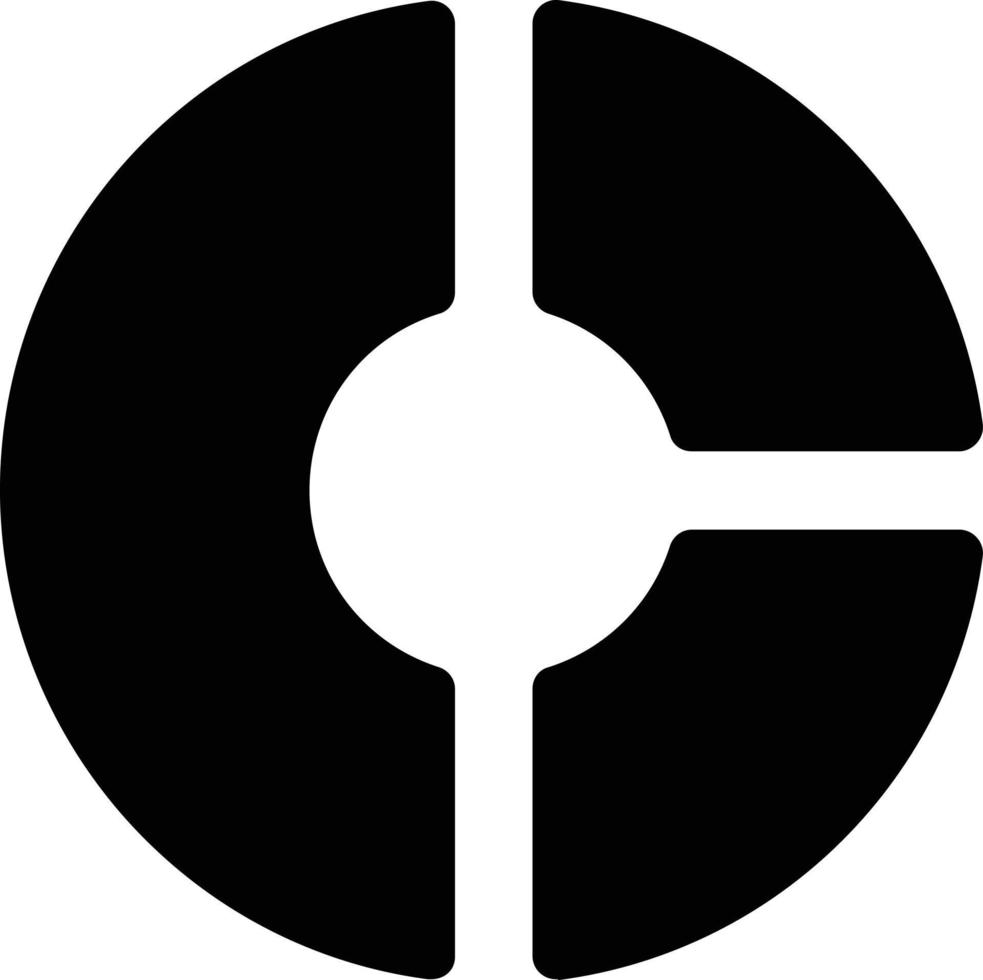 Glyphen-Symbol für Donut-Diagramm vektor